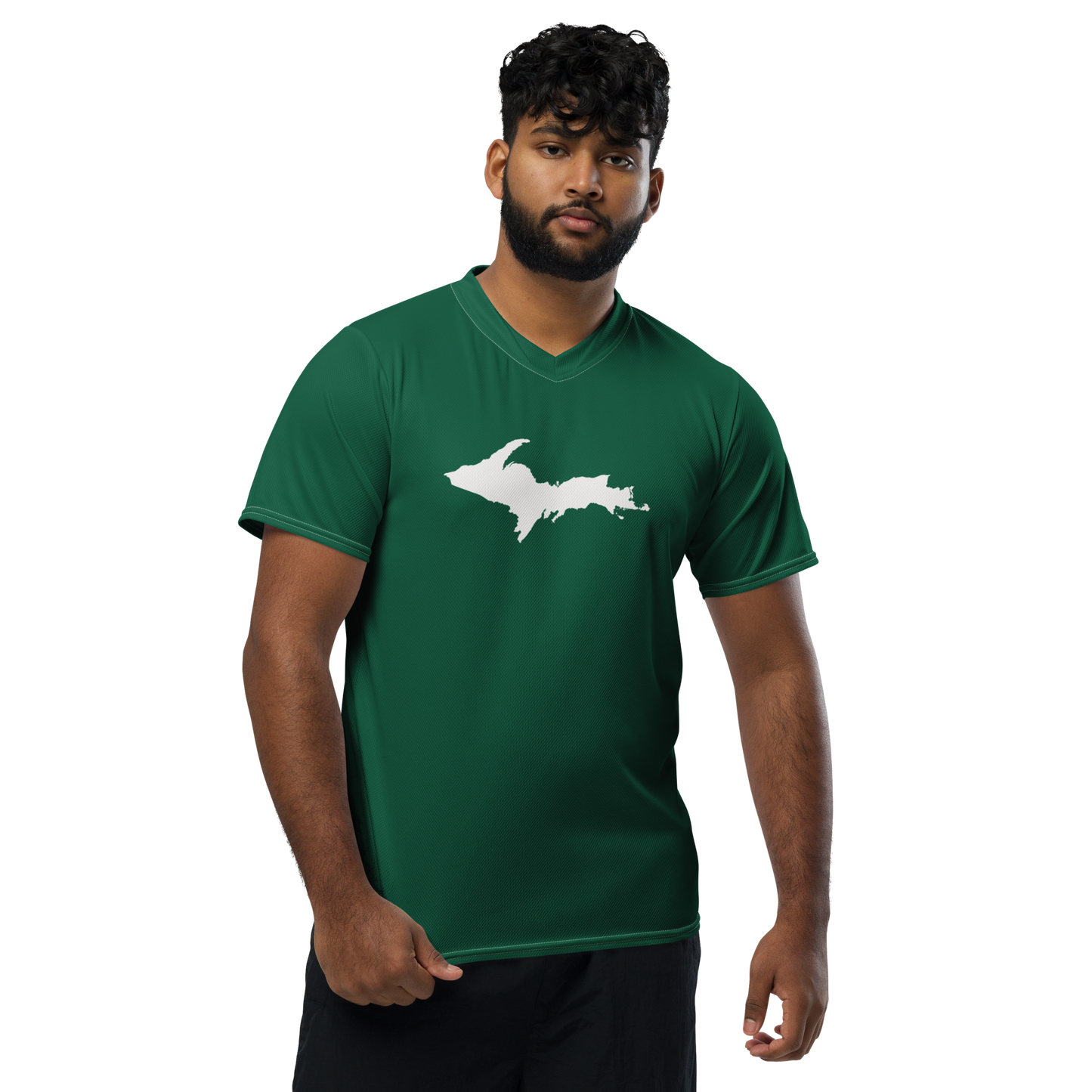 Michigan Upper Peninsula Soccer Jersey (w/ UP Outline) | Unisex - Superior Green