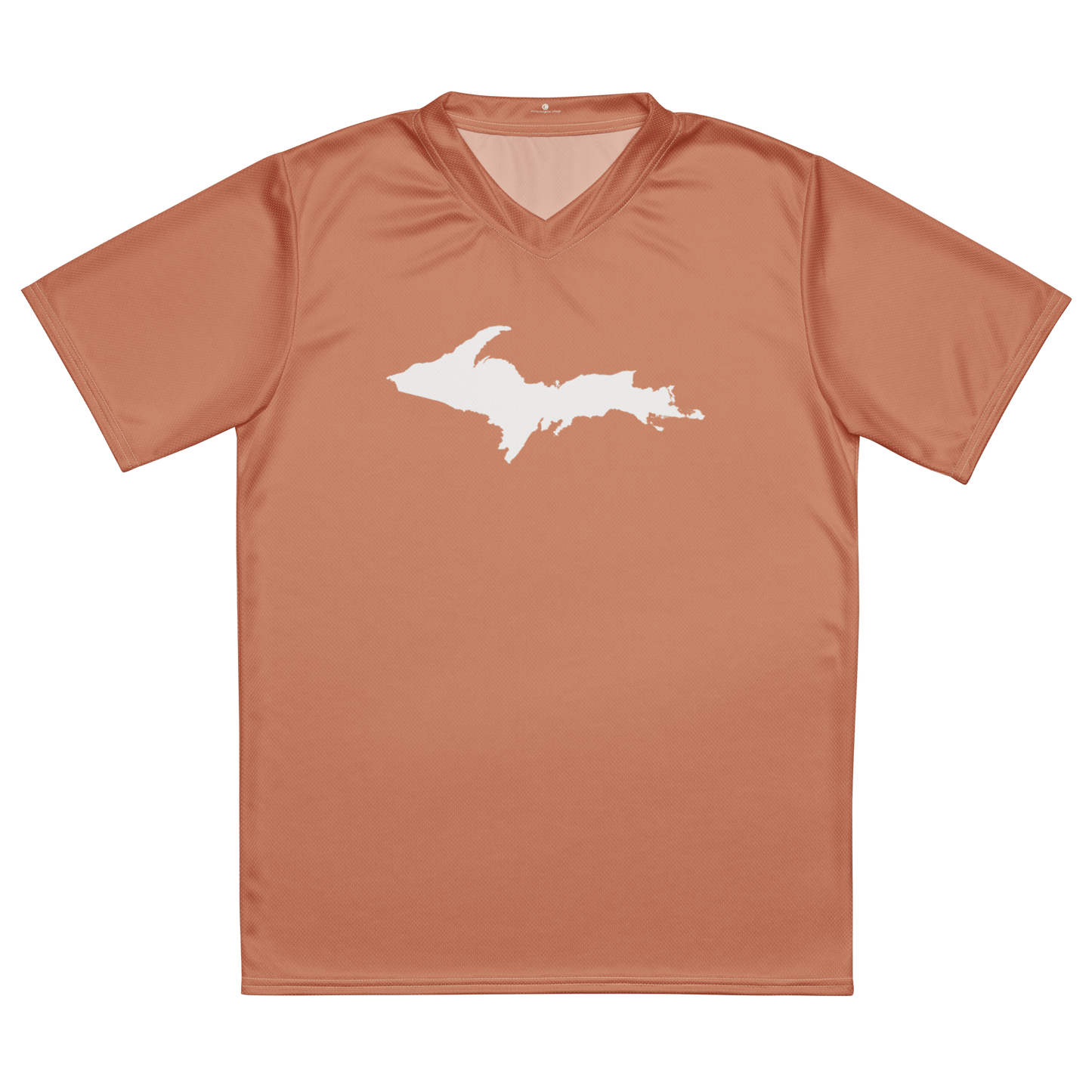 Michigan Upper Peninsula Soccer Jersey (w/ UP Outline) | Unisex - Copper Color