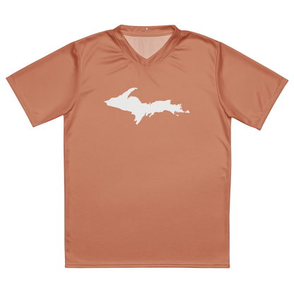 Michigan Upper Peninsula Soccer Jersey (w/ UP Outline) | Unisex - Copper Color