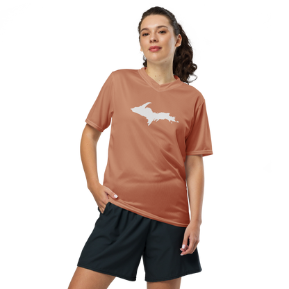 Michigan Upper Peninsula Soccer Jersey (w/ UP Outline) | Unisex - Copper Color