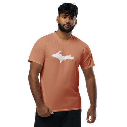 Michigan Upper Peninsula Soccer Jersey (w/ UP Outline) | Unisex - Copper Color