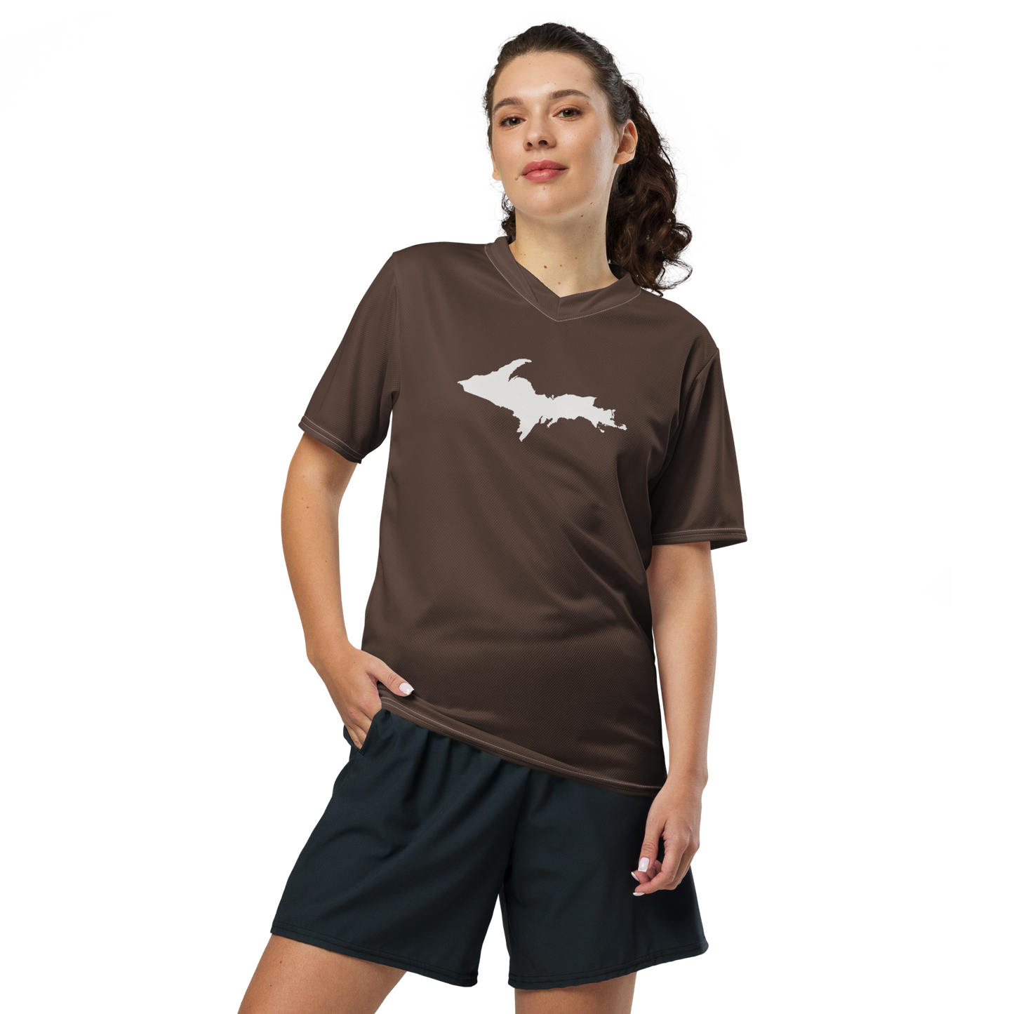 Michigan Upper Peninsula Soccer Jersey (w/ UP Outline) | Unisex - HIckory Color