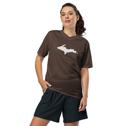 Michigan Upper Peninsula Soccer Jersey (w/ UP Outline) | Unisex - HIckory Color