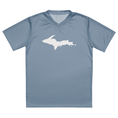 Michigan Upper Peninsula Soccer Jersey (w/ UP Outline) | Unisex - B-24 Grey