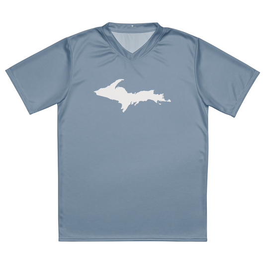 Michigan Upper Peninsula Soccer Jersey (w/ UP Outline) | Unisex - B-24 Grey