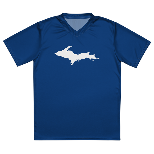 Michigan Upper Peninsula Soccer Jersey (w/ UP Outline) | Unisex - Dearborn Blue