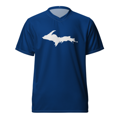 Michigan Upper Peninsula Soccer Jersey (w/ UP Outline) | Unisex - Dearborn Blue