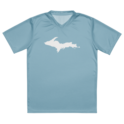 Michigan Upper Peninsula Soccer Jersey (w/ UP Outline) | Unisex - Opal Blue