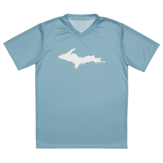 Michigan Upper Peninsula Soccer Jersey (w/ UP Outline) | Unisex - Opal Blue