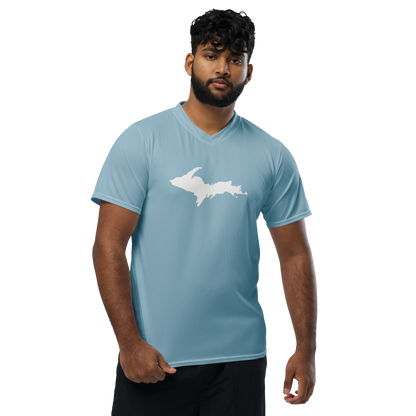 Michigan Upper Peninsula Soccer Jersey (w/ UP Outline) | Unisex - Opal Blue