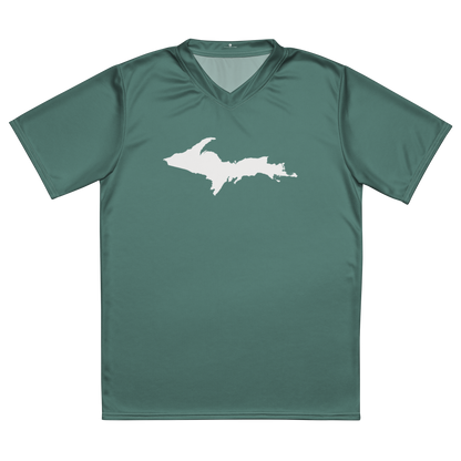 Michigan Upper Peninsula Soccer Jersey (w/ UP Outline) | Unisex - Copper Green