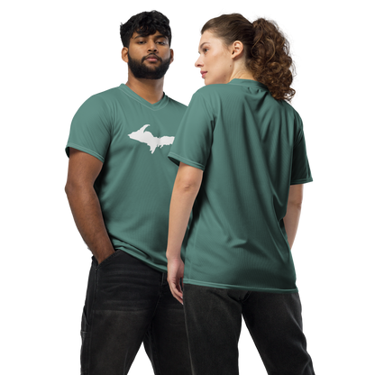 Michigan Upper Peninsula Soccer Jersey (w/ UP Outline) | Unisex - Copper Green