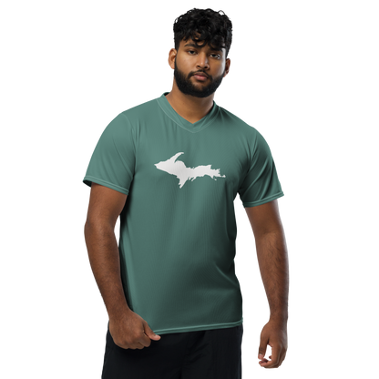 Michigan Upper Peninsula Soccer Jersey (w/ UP Outline) | Unisex - Copper Green