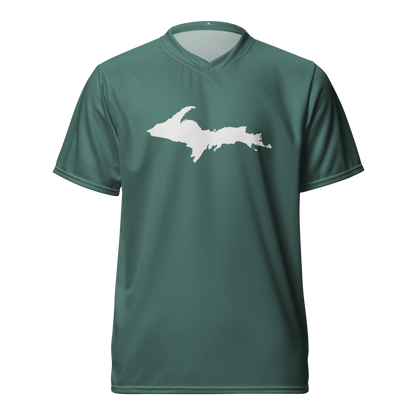 Michigan Upper Peninsula Soccer Jersey (w/ UP Outline) | Unisex - Copper Green