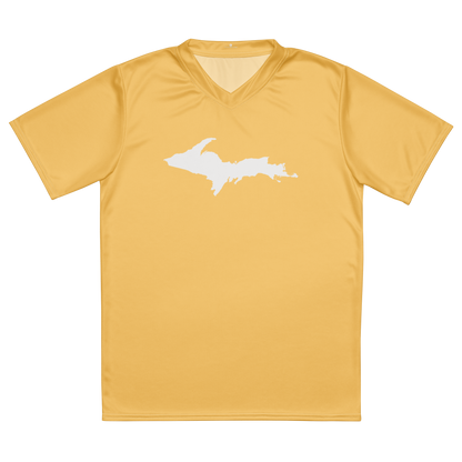 Michigan Upper Peninsula Soccer Jersey (w/ UP Outline) | Unisex - Citrine