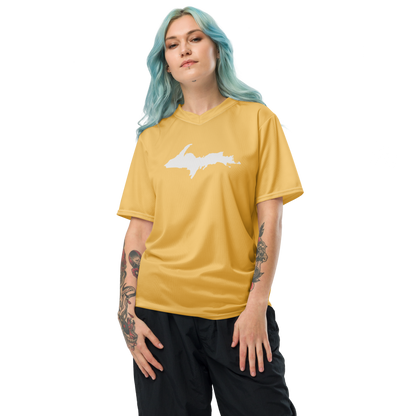 Michigan Upper Peninsula Soccer Jersey (w/ UP Outline) | Unisex - Citrine