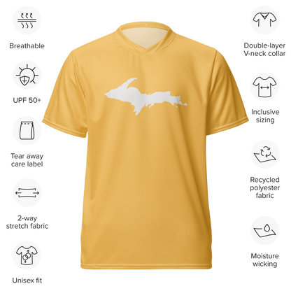 Michigan Upper Peninsula Soccer Jersey (w/ UP Outline) | Unisex - Citrine