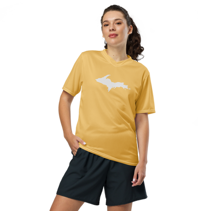 Michigan Upper Peninsula Soccer Jersey (w/ UP Outline) | Unisex - Citrine