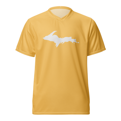 Michigan Upper Peninsula Soccer Jersey (w/ UP Outline) | Unisex - Citrine