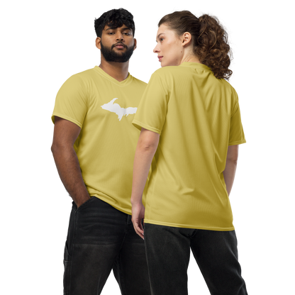 Michigan Upper Peninsula Soccer Jersey (w/ UP Outline) | Unisex - Plum Yellow