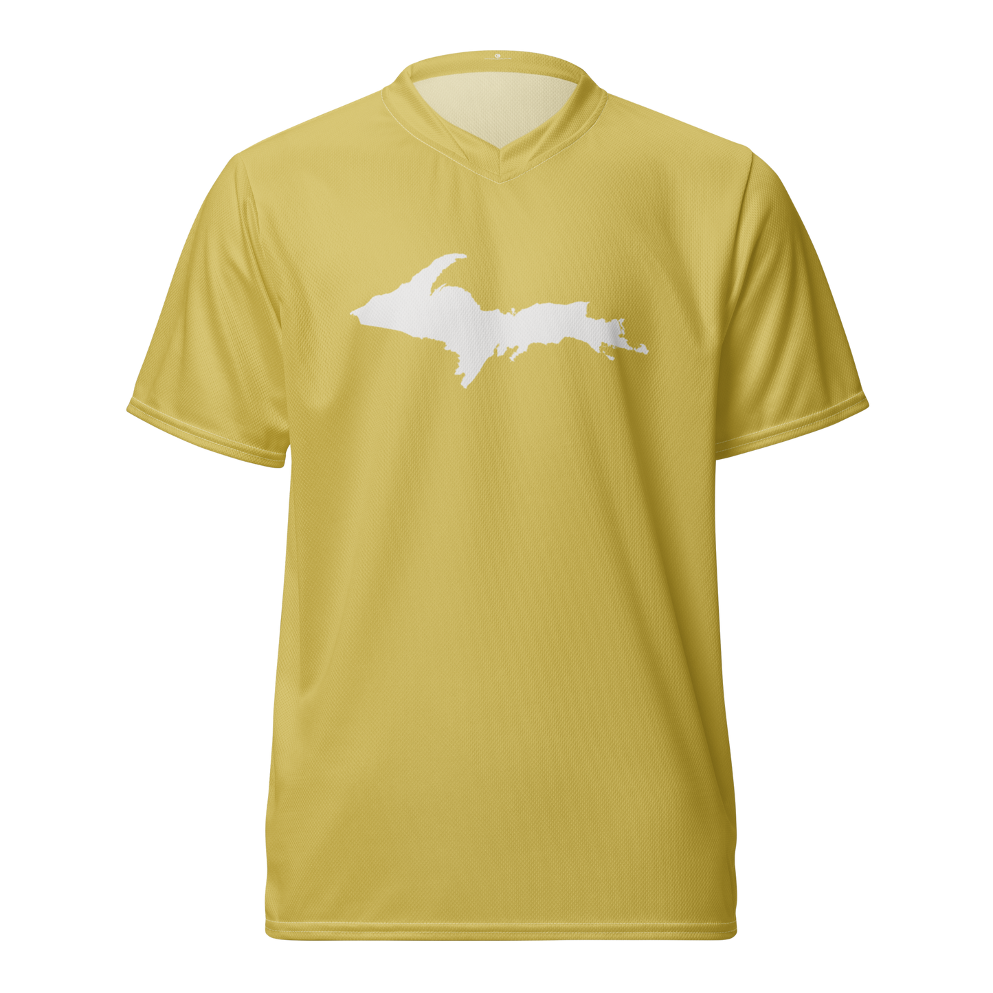 Michigan Upper Peninsula Soccer Jersey (w/ UP Outline) | Unisex - Plum Yellow