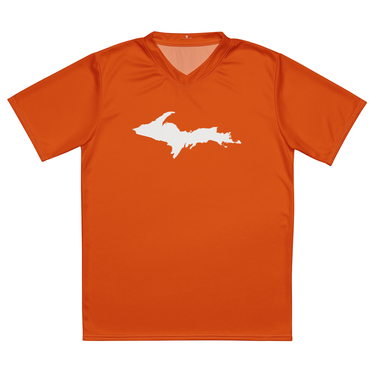 Michigan Upper Peninsula Soccer Jersey (w/ UP Outline) | Unisex - Maple Leaf Orange