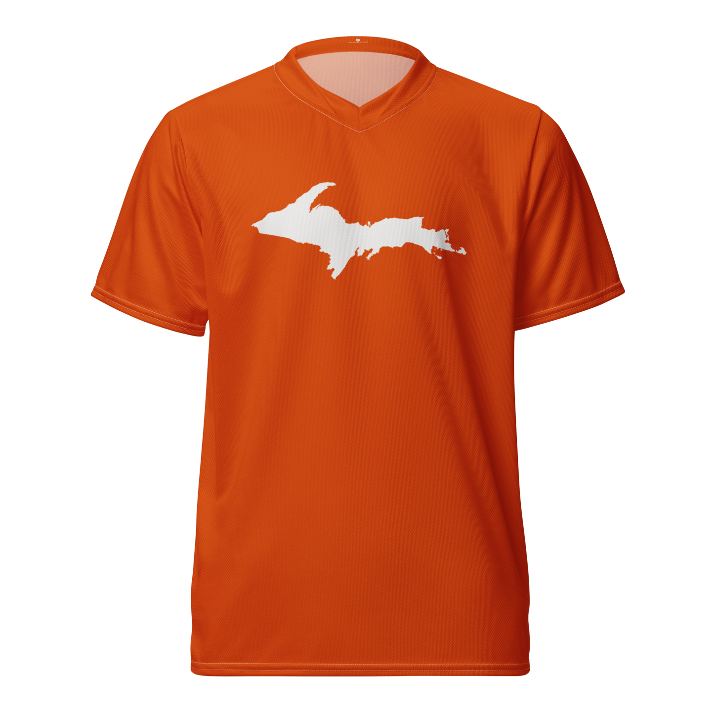 Michigan Upper Peninsula Soccer Jersey (w/ UP Outline) | Unisex - Maple Leaf Orange