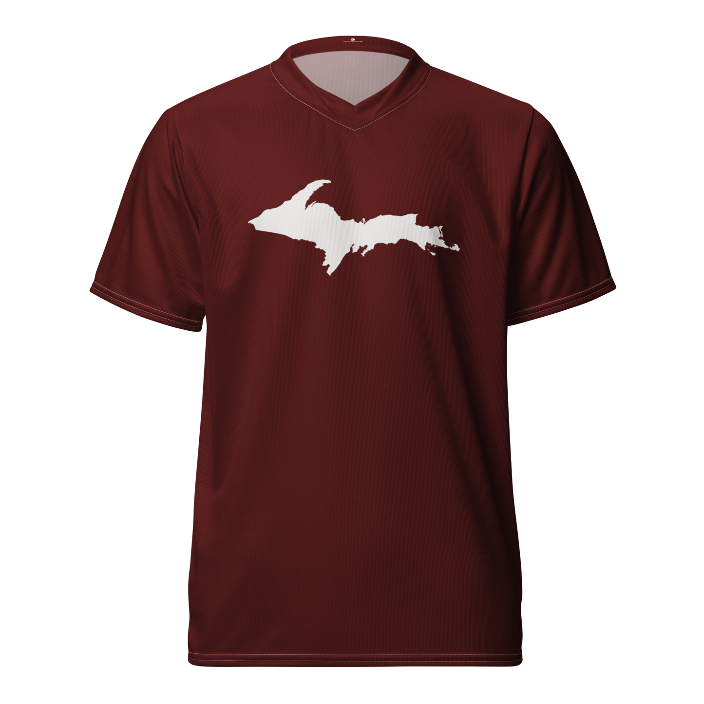 Michigan Upper Peninsula Soccer Jersey (w/ UP Outline) | Unisex - Cherrywood Color