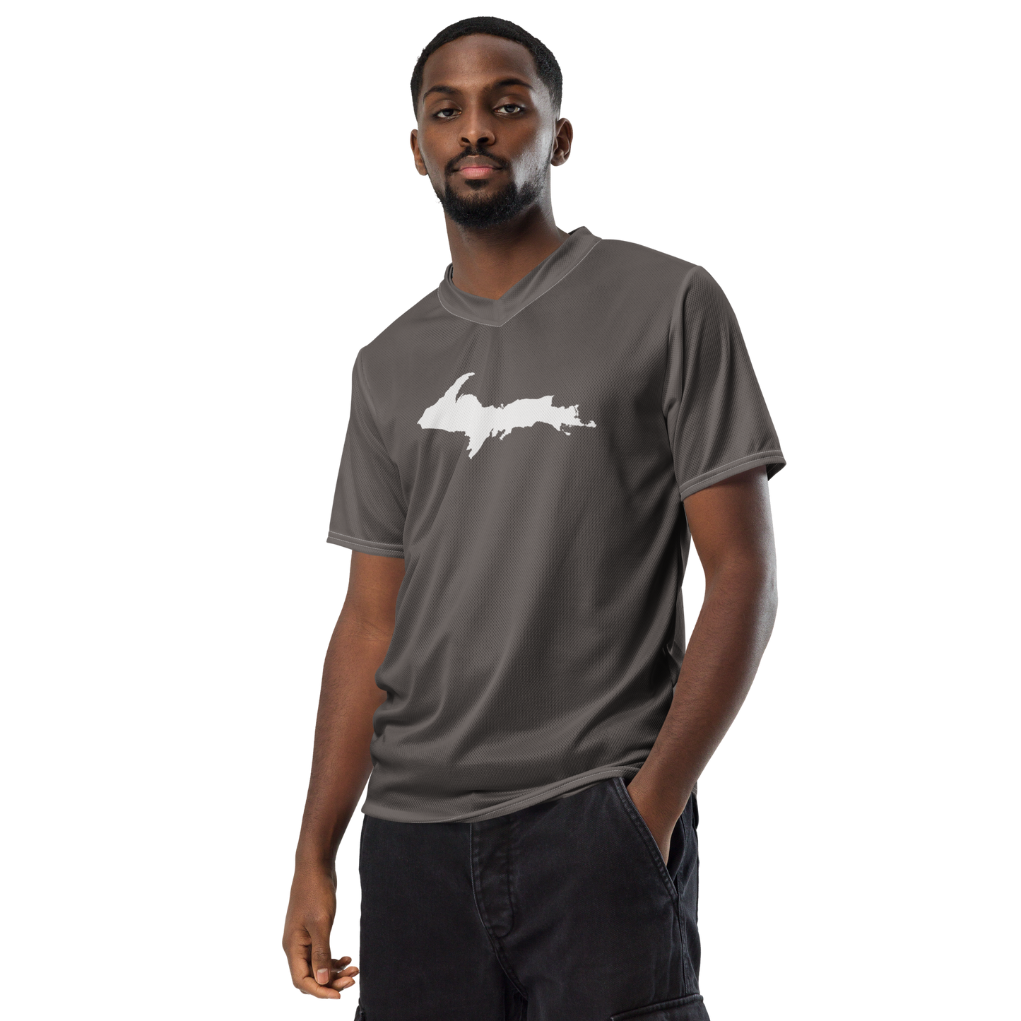 Michigan Upper Peninsula Soccer Jersey (w/ UP Outline) | Unisex - Warren Tank Grey