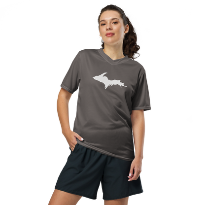 Michigan Upper Peninsula Soccer Jersey (w/ UP Outline) | Unisex - Warren Tank Grey