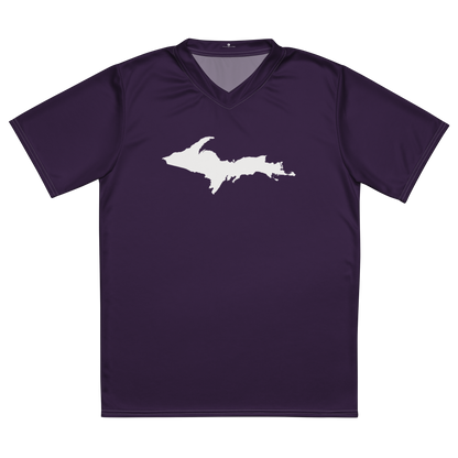 Michigan Upper Peninsula Soccer Jersey (w/ UP Outline) | Unisex - Blackcurrant