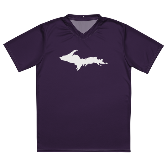 Michigan Upper Peninsula Soccer Jersey (w/ UP Outline) | Unisex - Blackcurrant