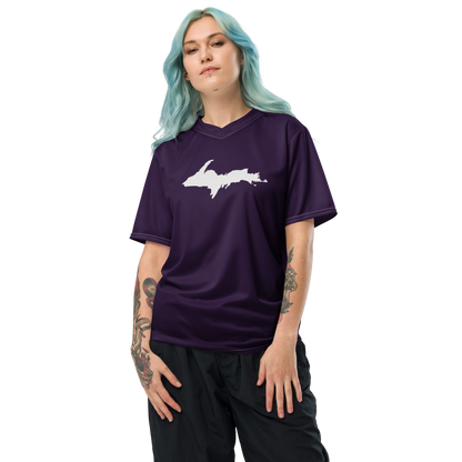 Michigan Upper Peninsula Soccer Jersey (w/ UP Outline) | Unisex - Blackcurrant