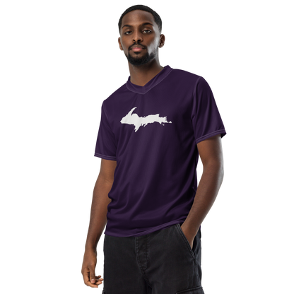 Michigan Upper Peninsula Soccer Jersey (w/ UP Outline) | Unisex - Blackcurrant