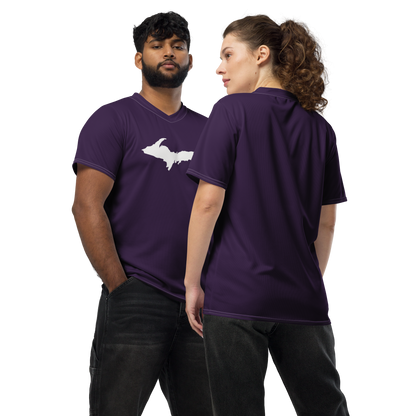 Michigan Upper Peninsula Soccer Jersey (w/ UP Outline) | Unisex - Blackcurrant