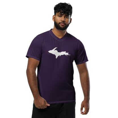 Michigan Upper Peninsula Soccer Jersey (w/ UP Outline) | Unisex - Blackcurrant