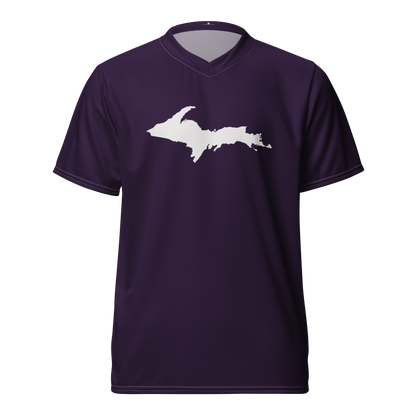 Michigan Upper Peninsula Soccer Jersey (w/ UP Outline) | Unisex - Blackcurrant