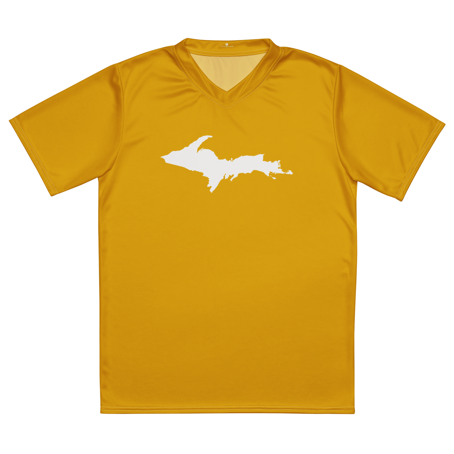 Michigan Upper Peninsula Soccer Jersey (w/ UP Outline) | Unisex - Gold