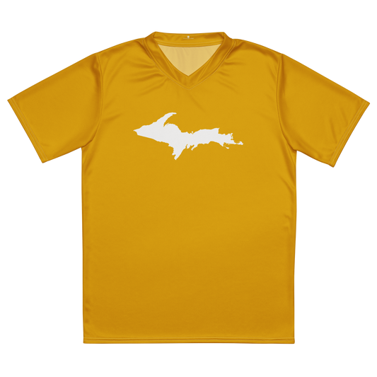 Michigan Upper Peninsula Soccer Jersey (w/ UP Outline) | Unisex - Gold