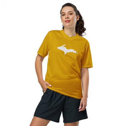 Michigan Upper Peninsula Soccer Jersey (w/ UP Outline) | Unisex - Gold