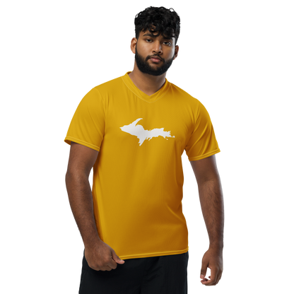 Michigan Upper Peninsula Soccer Jersey (w/ UP Outline) | Unisex - Gold