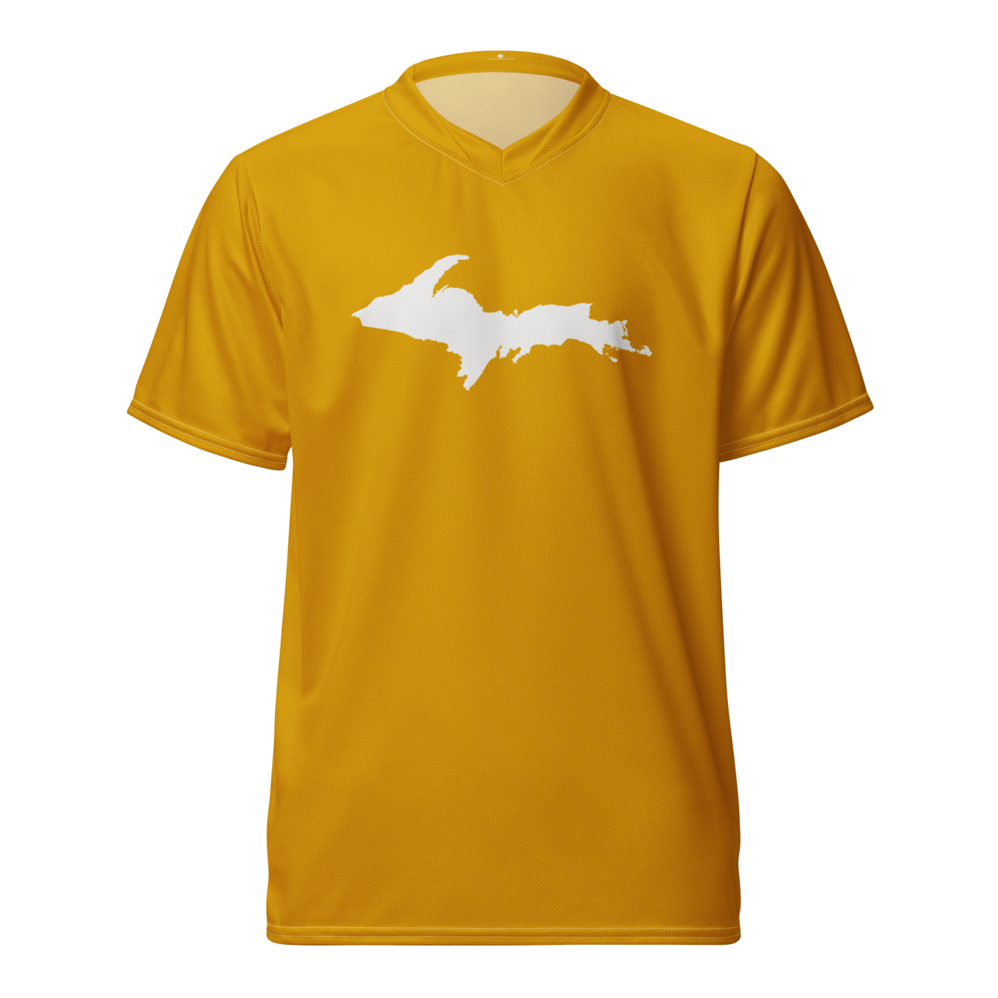 Michigan Upper Peninsula Soccer Jersey (w/ UP Outline) | Unisex - Gold