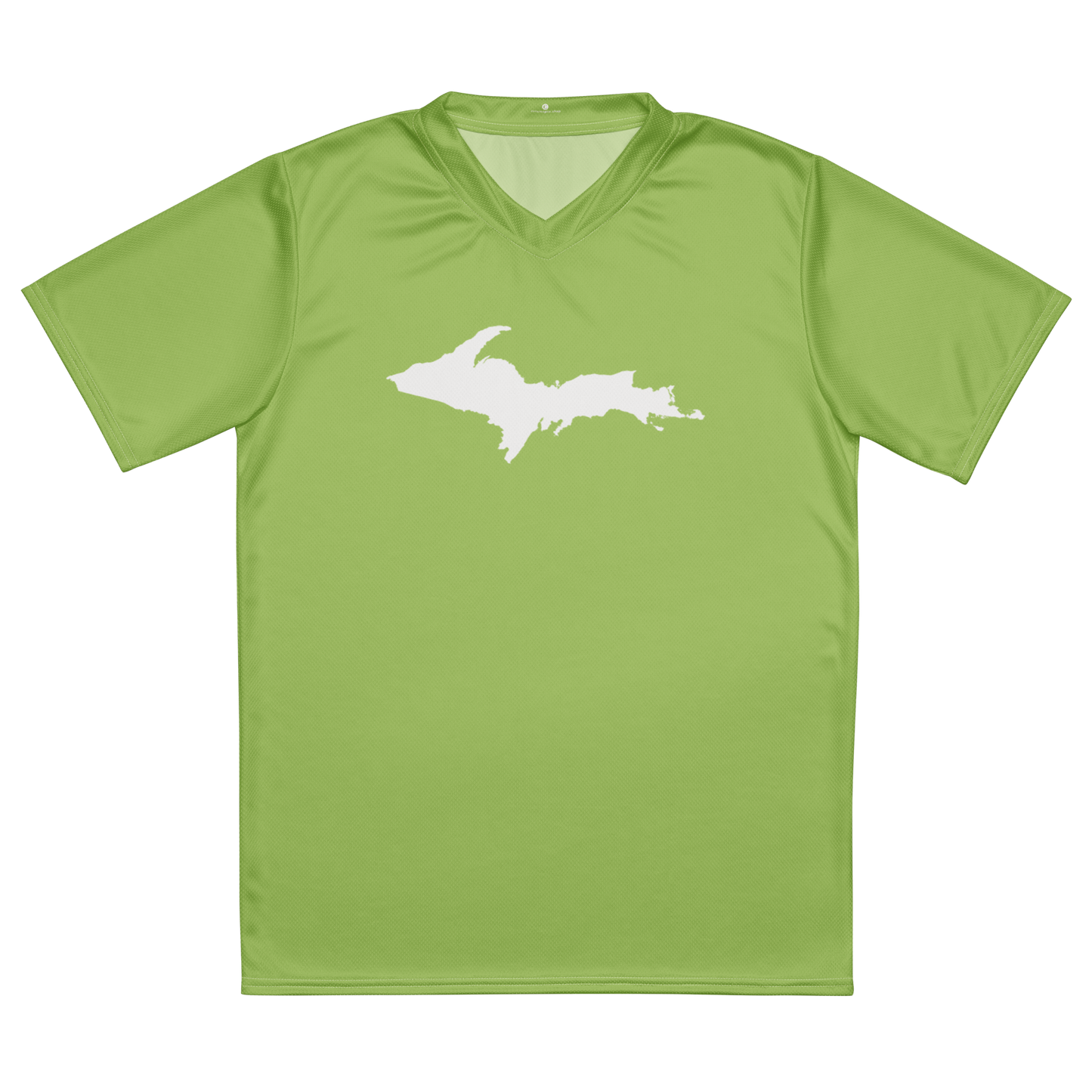 Michigan Upper Peninsula Soccer Jersey (w/ UP Outline) | Unisex - Gooseberry Green