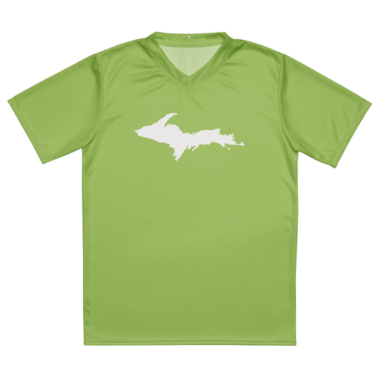 Michigan Upper Peninsula Soccer Jersey (w/ UP Outline) | Unisex - Gooseberry Green