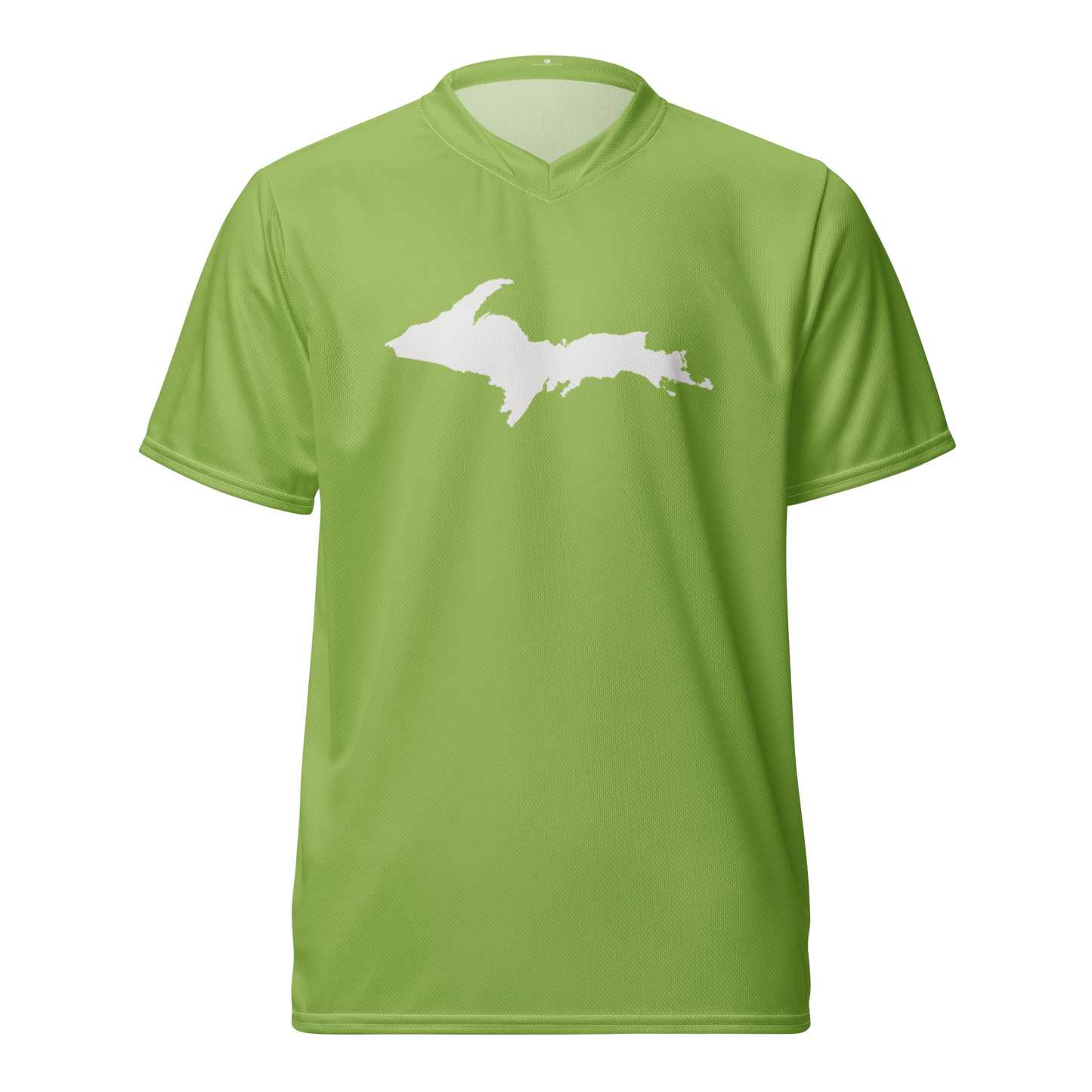 Michigan Upper Peninsula Soccer Jersey (w/ UP Outline) | Unisex - Gooseberry Green