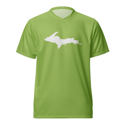 Michigan Upper Peninsula Soccer Jersey (w/ UP Outline) | Unisex - Gooseberry Green