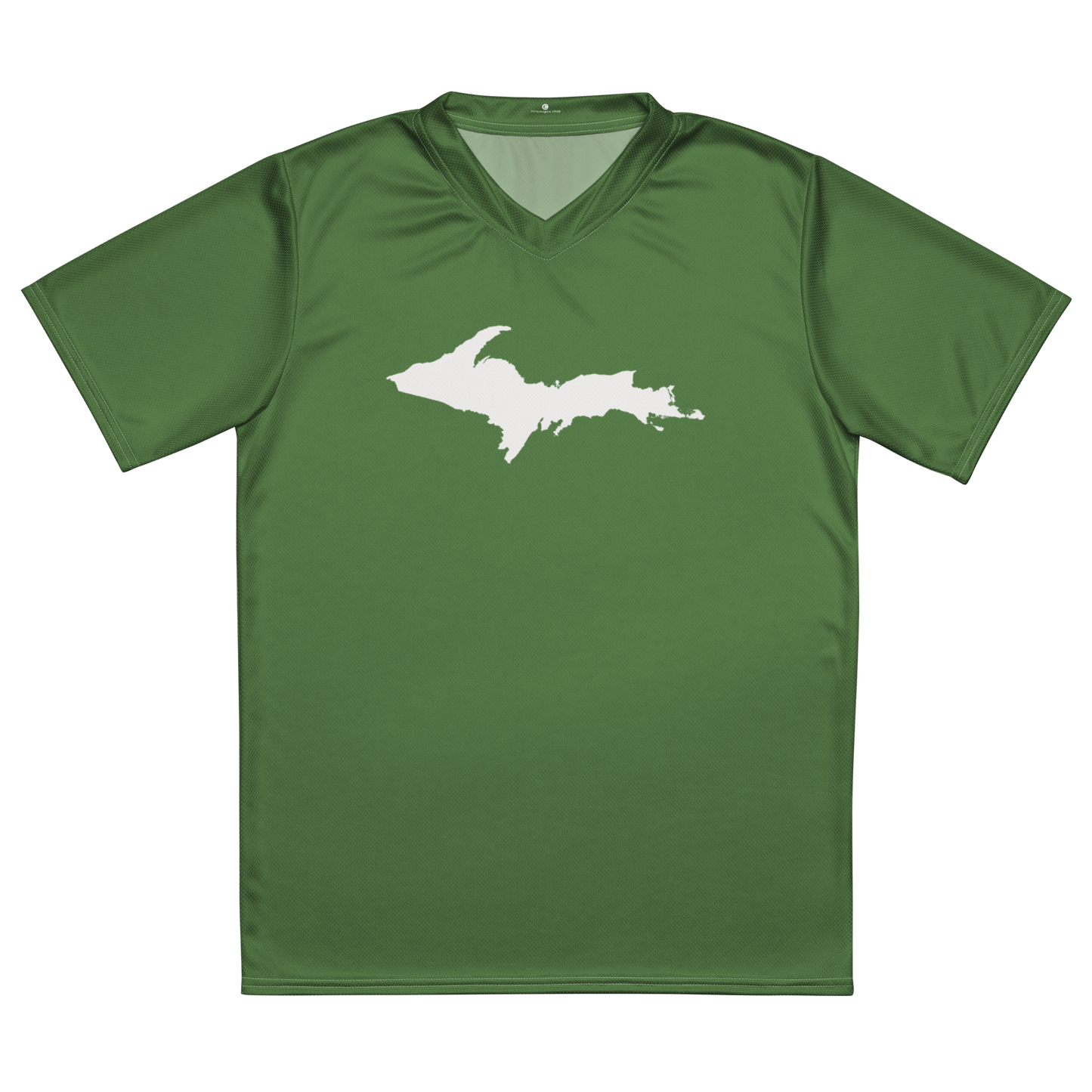 Michigan Upper Peninsula Soccer Jersey (w/ UP Outline) | Unisex - Pine Green