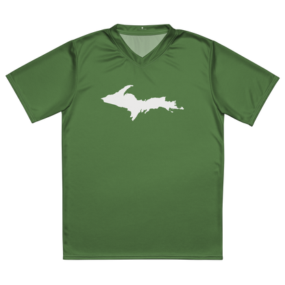 Michigan Upper Peninsula Soccer Jersey (w/ UP Outline) | Unisex - Pine Green