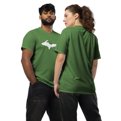 Michigan Upper Peninsula Soccer Jersey (w/ UP Outline) | Unisex - Pine Green