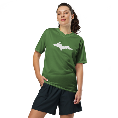 Michigan Upper Peninsula Soccer Jersey (w/ UP Outline) | Unisex - Pine Green